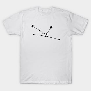 Taurus Zodiac Constellation in Black T-Shirt